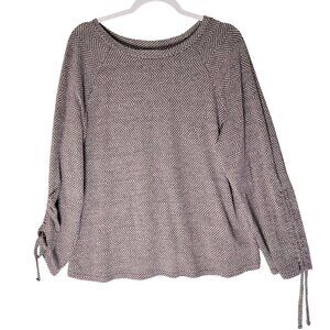 Zac and Rachel Lightweight‎ Sweater Purple Size XL Knit Herringbone Long Sleeves